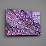 Purple Leaf Glass Wall Art