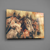 Horses Glass Wall Art