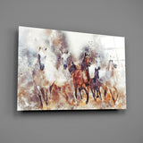 Running Horses Glass Wall Art