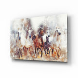 Running Horses Glass Wall Art