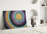 Colored Spiral Glass Wall Art