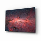 Red Nebula Glass Wall Art