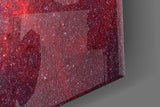 Red Nebula Glass Wall Art