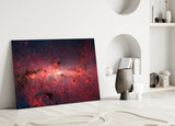 Red Nebula Glass Wall Art