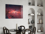 Red Nebula Glass Wall Art