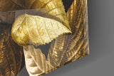 Yellow Leaf Glass Wall Art