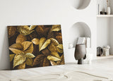 Yellow Leaf Glass Wall Art