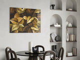 Yellow Leaf Glass Wall Art