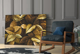 Yellow Leaf Glass Wall Art