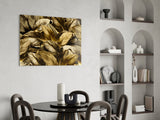 Yellow Leaf Glass Wall Art