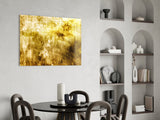 Yellow Abstract Pattern Glass Wall Art