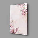 Pink Flower Pattern Glass Wall Art