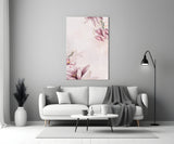 Pink Flower Pattern Glass Wall Art