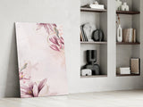 Pink Flower Pattern Glass Wall Art