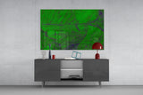 Green Abstract Pattern Glass Wall Art