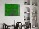 Green Abstract Pattern Glass Wall Art