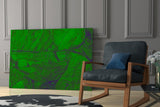 Green Abstract Pattern Glass Wall Art