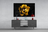 Yellow Flower Glass Wall Art