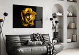 Yellow Flower Glass Wall Art