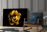 Yellow Flower Glass Wall Art