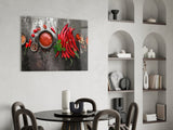 Red Peppers Glass Wall Art