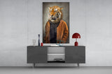 Tiger Head Glass Wall Art