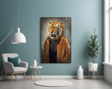 Tiger Head Glass Wall Art