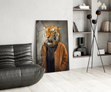 Tiger Head Glass Wall Art