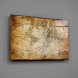 World Map Glass Wall Art