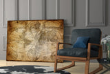 World Map Glass Wall Art