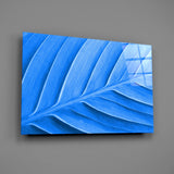 Blue Leaf Glass Wall Art