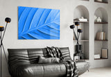 Blue Leaf Glass Wall Art