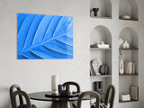 Blue Leaf Glass Wall Art