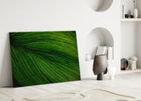 Green Leaf Glass Wall Art