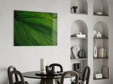 Green Leaf Glass Wall Art