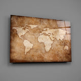 World Map Glass Wall Art