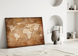 World Map Glass Wall Art