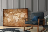 World Map Glass Wall Art