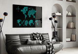 Continents Glass Wall Art