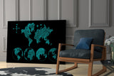 Continents Glass Wall Art