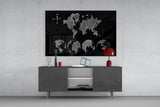 Continents Glass Wall Art