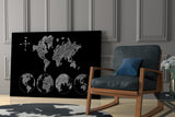 Continents Glass Wall Art