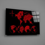 Continents Glass Wall Art