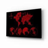 Continents Glass Wall Art