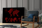 Continents Glass Wall Art