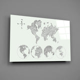 Continents Glass Wall Art