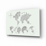 Continents Glass Wall Art