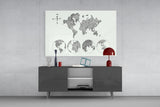 Continents Glass Wall Art