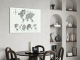 Continents Glass Wall Art