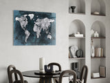 World Map Glass Wall Art